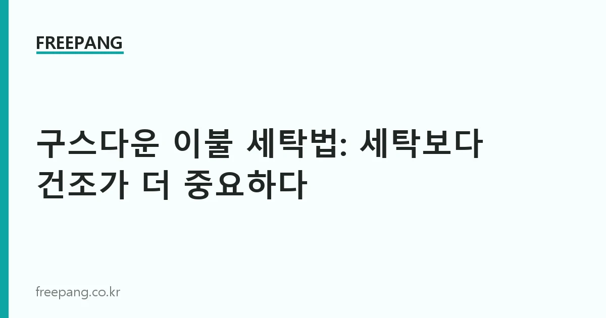 구스다운 이불 세탁법: 세탁보다 건조가 더 중요하다